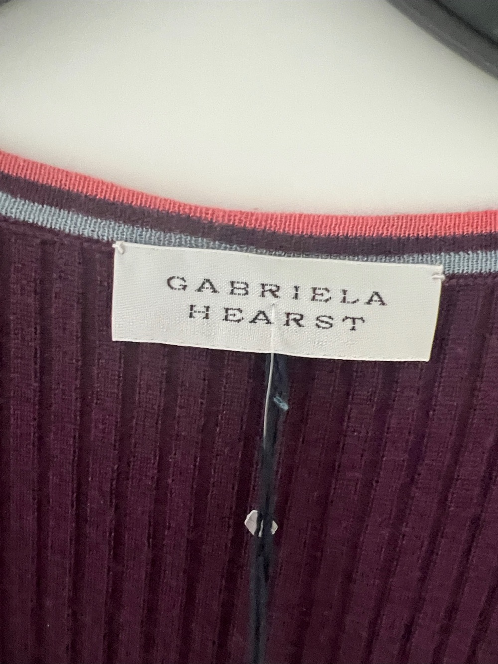 Gabriela Hearst Plum Ribbed Button-Front Mini Dress - Picture 4 of 12